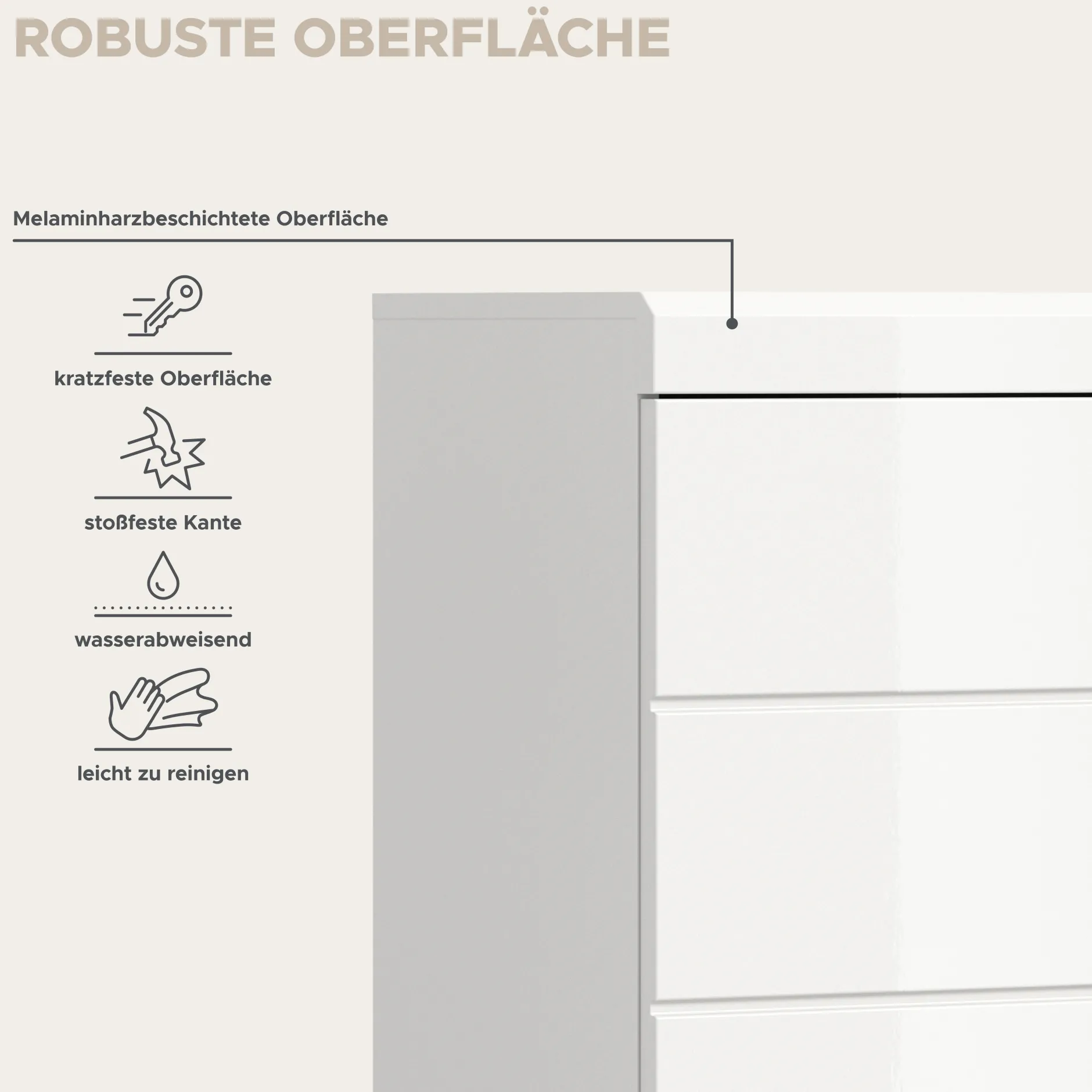 Waschmaschinenaufsatz Scout Xonox - Weiß Hochglanz - 63x191x24 cm