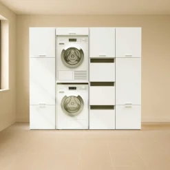 Waschmaschinenschrankaufsatz Linea - 66x67x58cm - 1 Tür - weiß