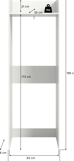Waschmaschinen-Schrank Free Xonox Anthrazit 66x195x62 cm