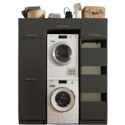 Waschmaschinenschrank-Kombination Laundreezy | 168 x 68 x 200 cm | Anthrazit