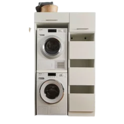 Waschmaschinenschrankkombination Laundreezy | 118 x 68 x 200 cm | Weiß