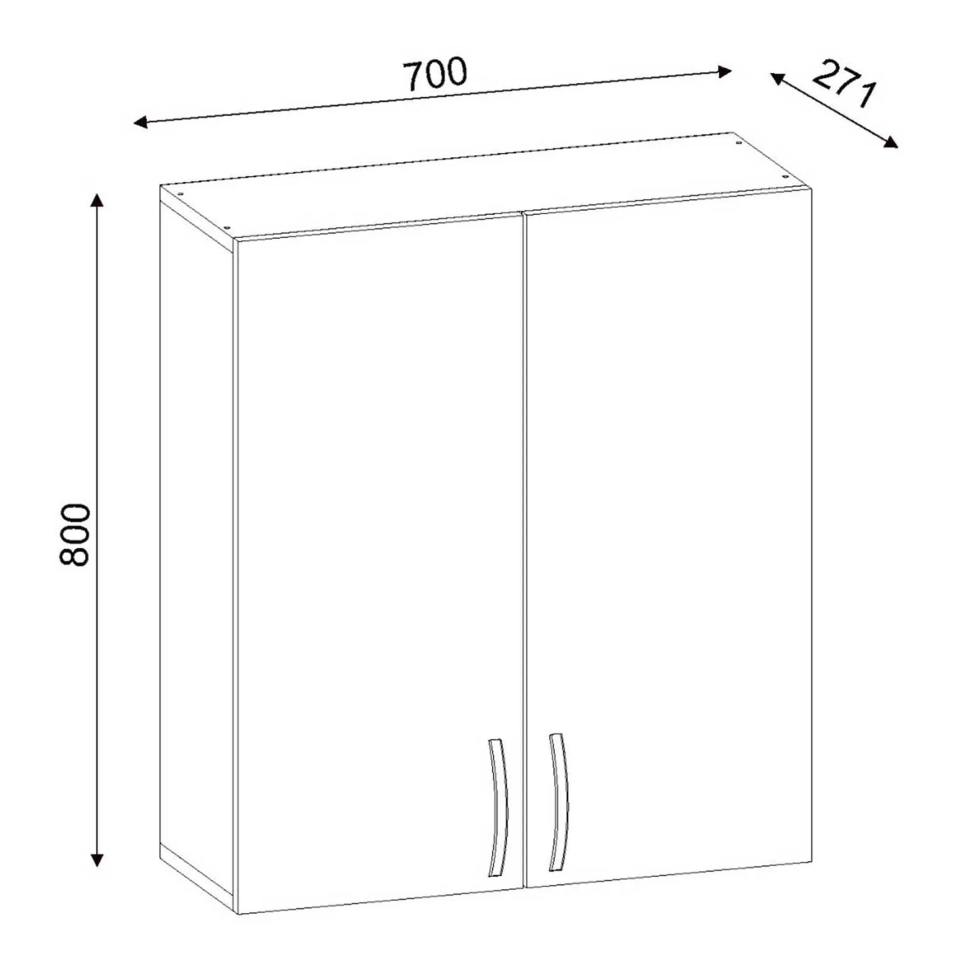 Waschmaschinenschränke Benito - 70x27x80cm und 70x67x90cm - weiß