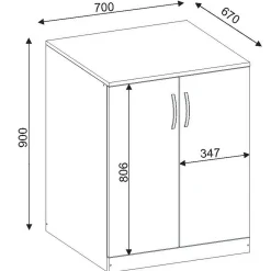 Waschmaschinenschränke Benito - 70x27x80cm und 70x67x90cm - weiß