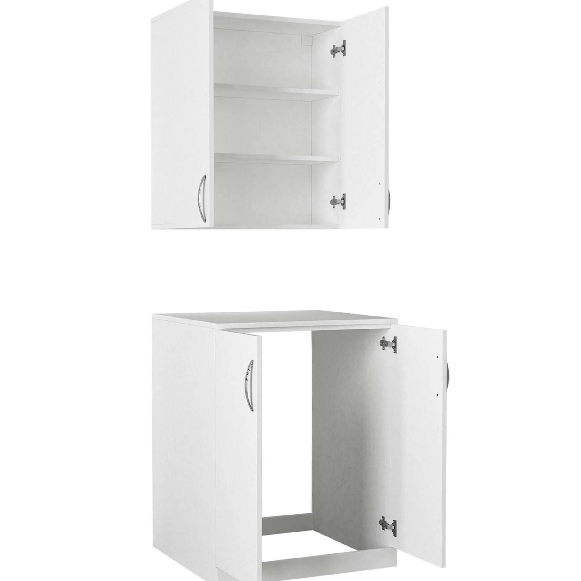 Waschmaschinenschränke Benito - 70x27x80cm und 70x67x90cm - weiß