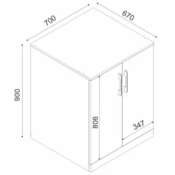 Waschmaschinenschränke Brisa - 70x27x80cm und 70x67x90cm - weiß