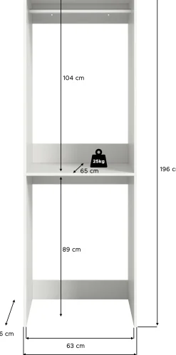 Waschmaschinenumbauschrank Free Xonox Weiß 66x195x60 cm