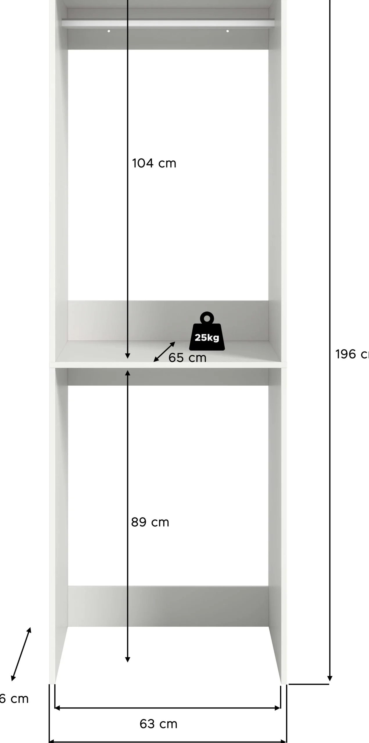 Waschmaschinenumbauschrank Free Xonox Weiß 66x195x60 cm