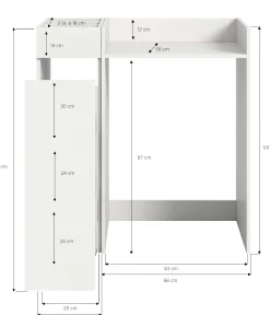 Waschmaschinenverkleidung Free Xonox - Weiß - 95x101x60 cm