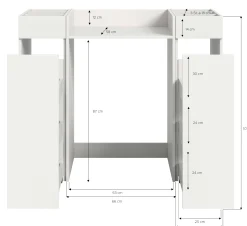 Waschmaschinenverkleidung Free Xonox - Weiß - 124x101x60 cm