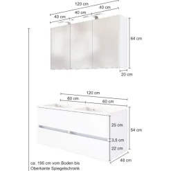 Waschtischgarnitur Brama 120cm - wotan Eiche