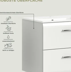 Waschtisch Ice von Xonox – Hochglanz Weiß – 60x55x46 cm