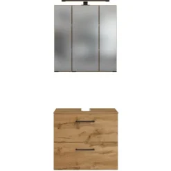 Waschtisch-Set Manchester | Waschtischschrank und Spiegelschrank | Wotan Oak Design