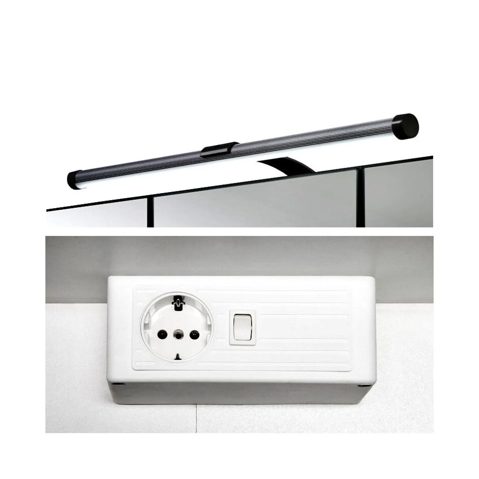 Waschtisch-Set Portofino | Waschtisch mit Waschbecken und Spiegelschrank | Weiß