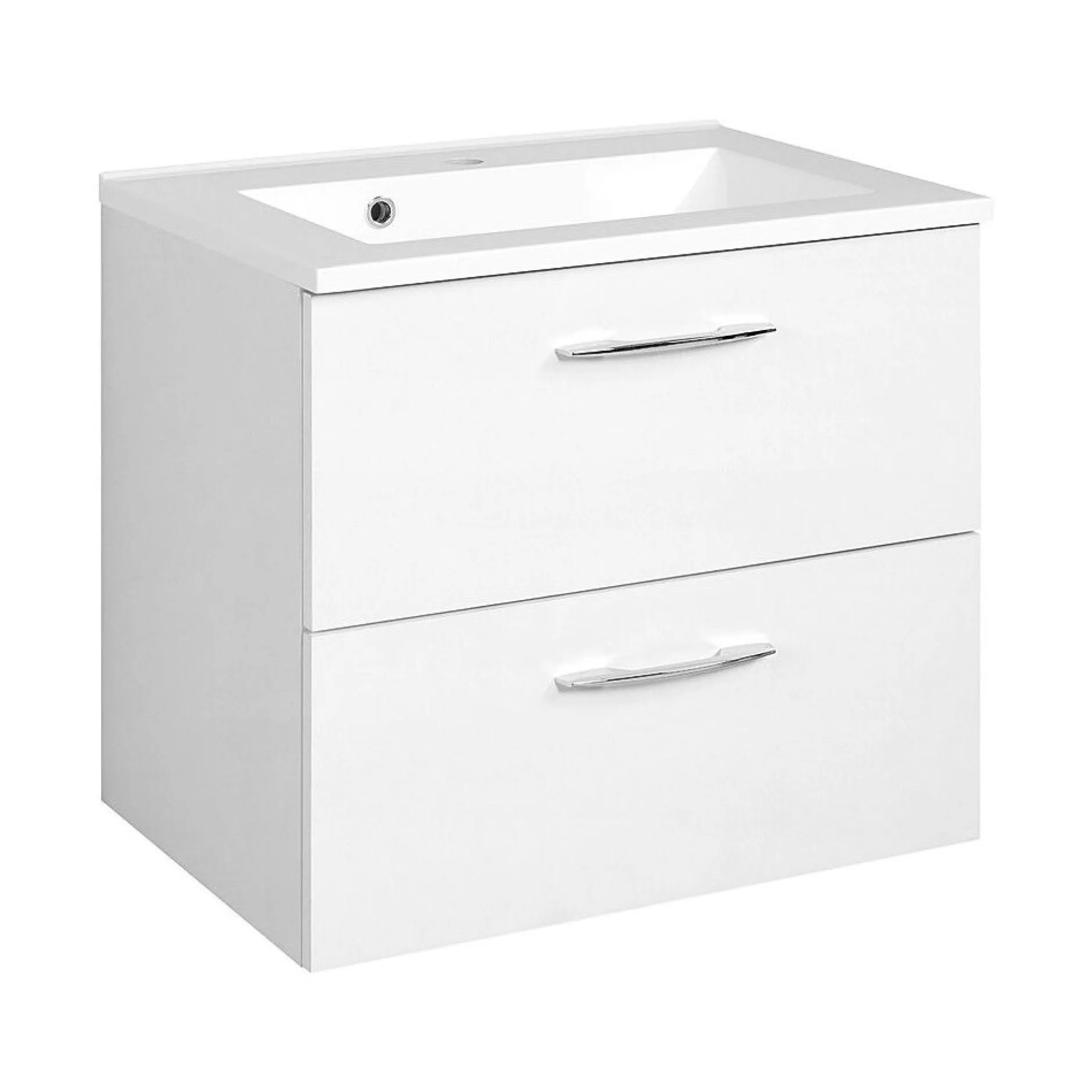 Waschtisch-Set Portofino | Waschtisch mit Waschbecken und Spiegelschrank | Weiß
