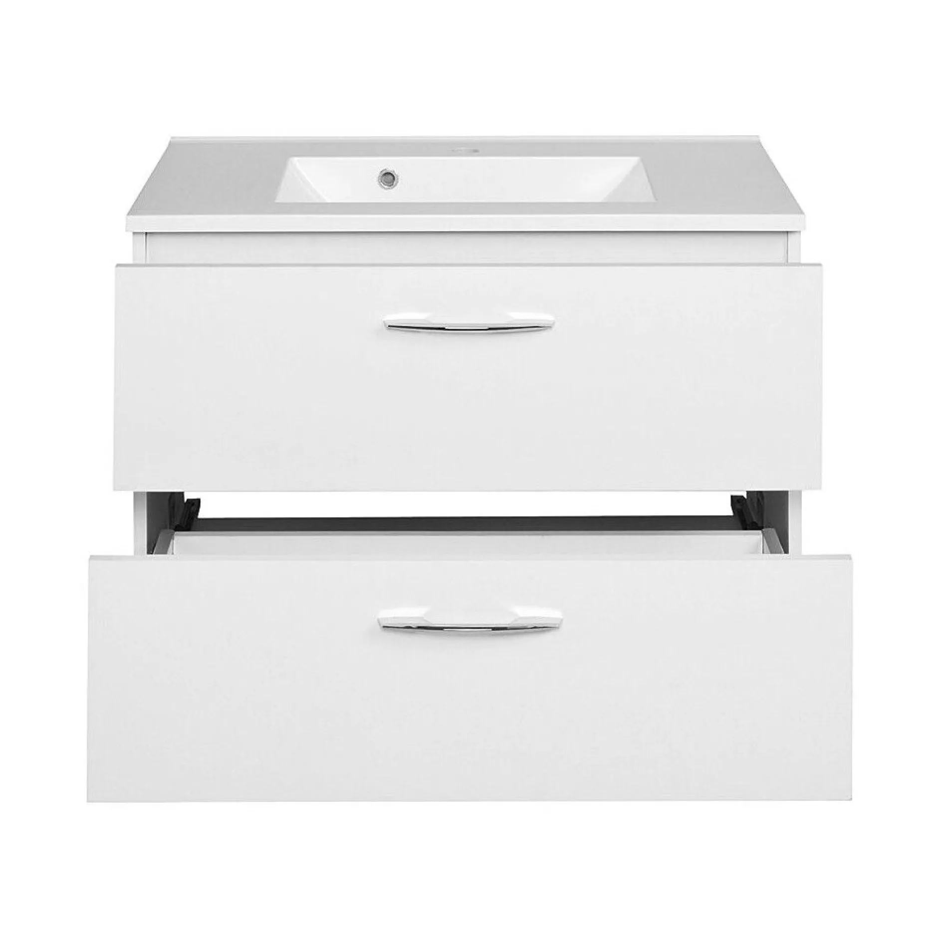 Waschtisch-Set Portofino | Waschtisch mit Waschbecken und Spiegelschrank | Weiß