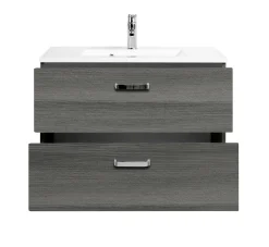Waschtischunterschrank Bobbi 80cm 2 Schubladen - graphit/quecksilber