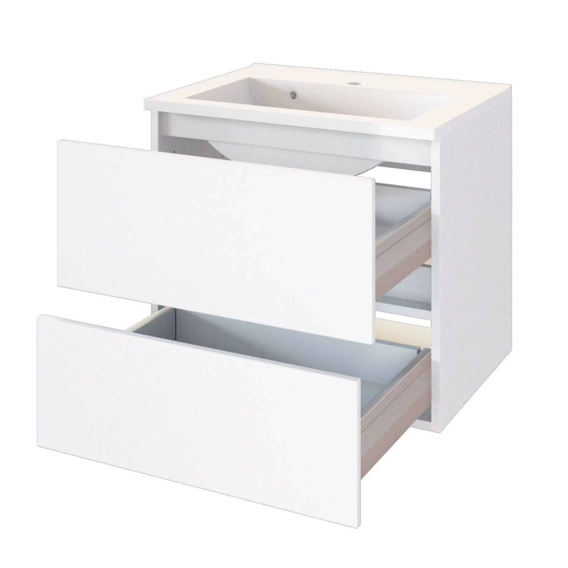 Waschtischunterschrank Brama 60cm 2 Schubladen - weiß