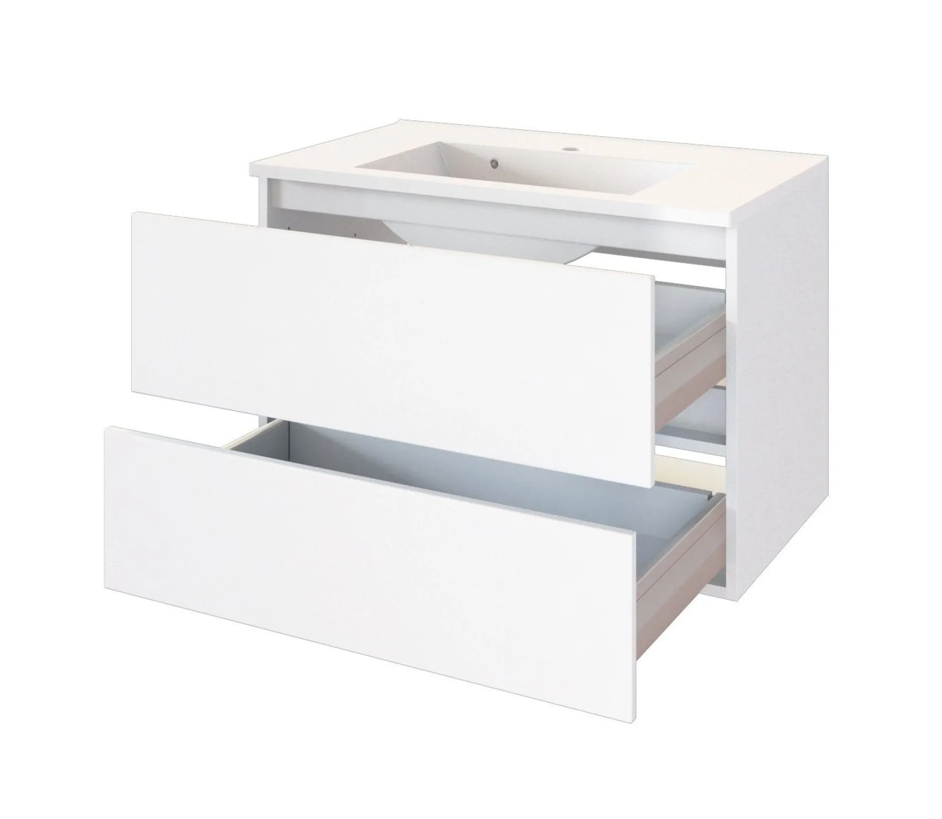 Waschtischunterschrank Brama 80cm 2 Schubladen - weiß