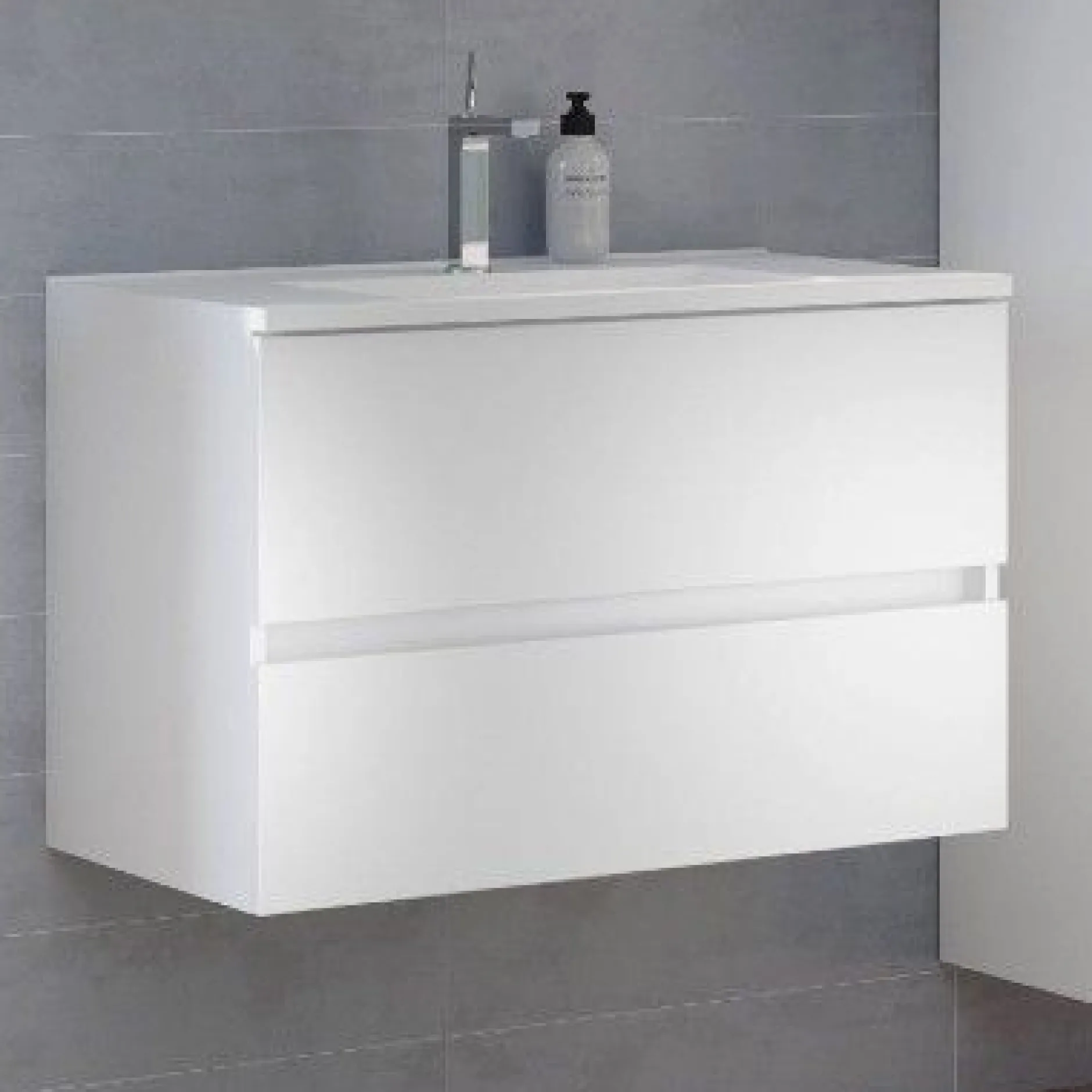 Waschtischunterschrank Brama 80cm 2 Schubladen - weiß