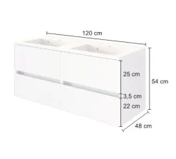 Waschtischunterschrank Brama 120cm 4 Schubladen - graphit/grau-matt