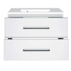 Waschtischunterschrank Dusan 80cm mit 2 Schubladen - weiß