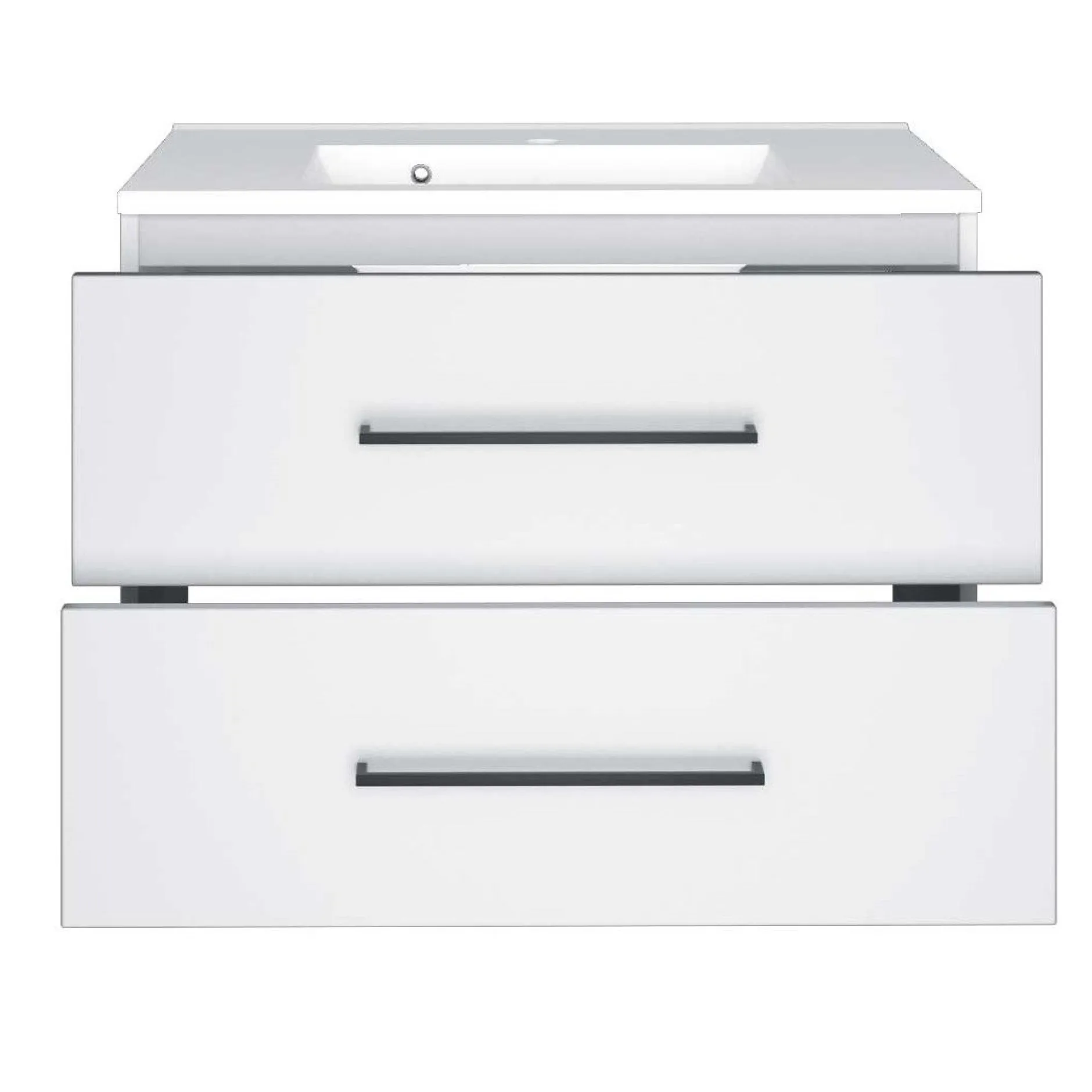 Waschtischunterschrank Dusan 80cm mit 2 Schubladen - weiß
