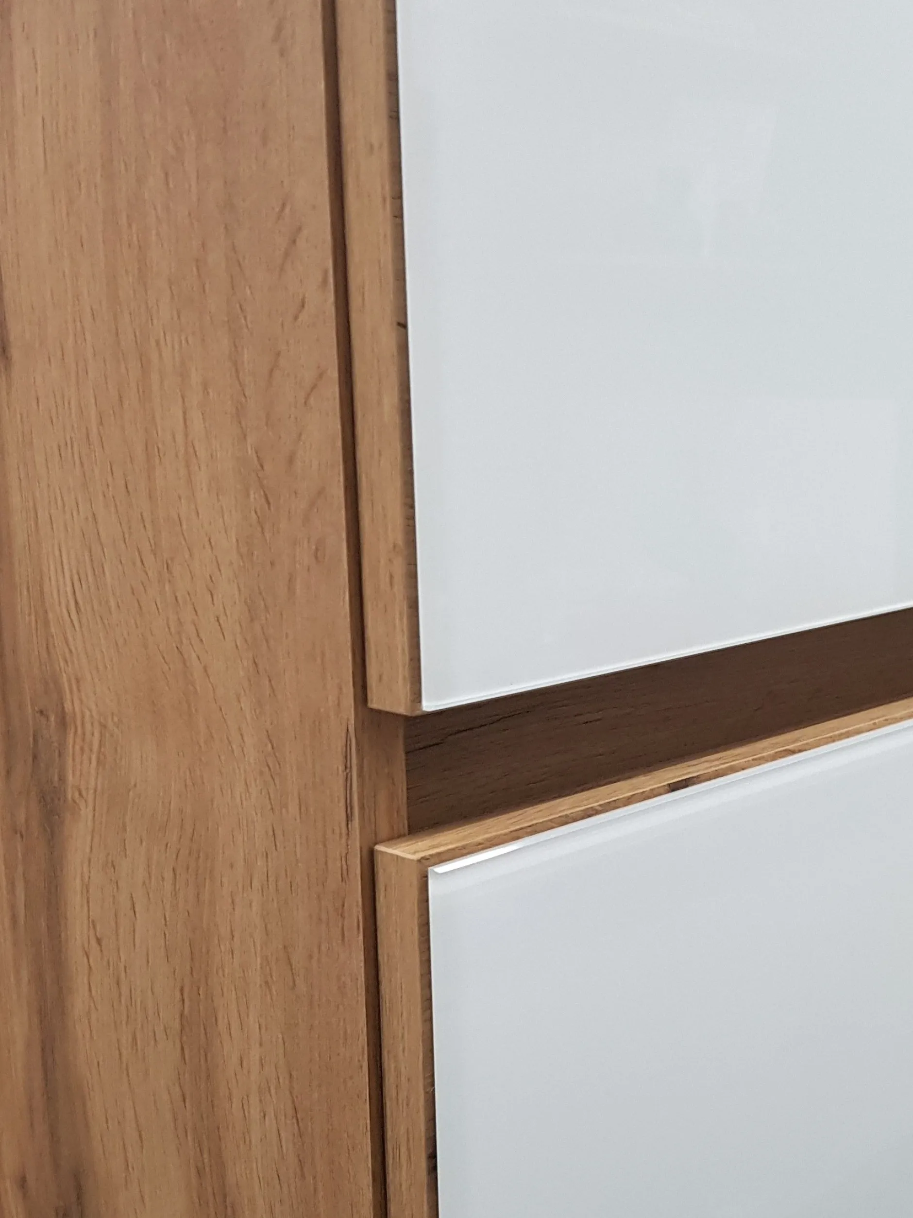 Waschtischunterschrank Helina 80cm mit 2 Schubladen - Eiche/Weiß