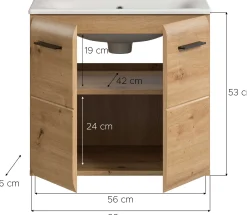 Waschtischunterschrank Ice Xonox - Artisan Oak, 60x55x46 cm