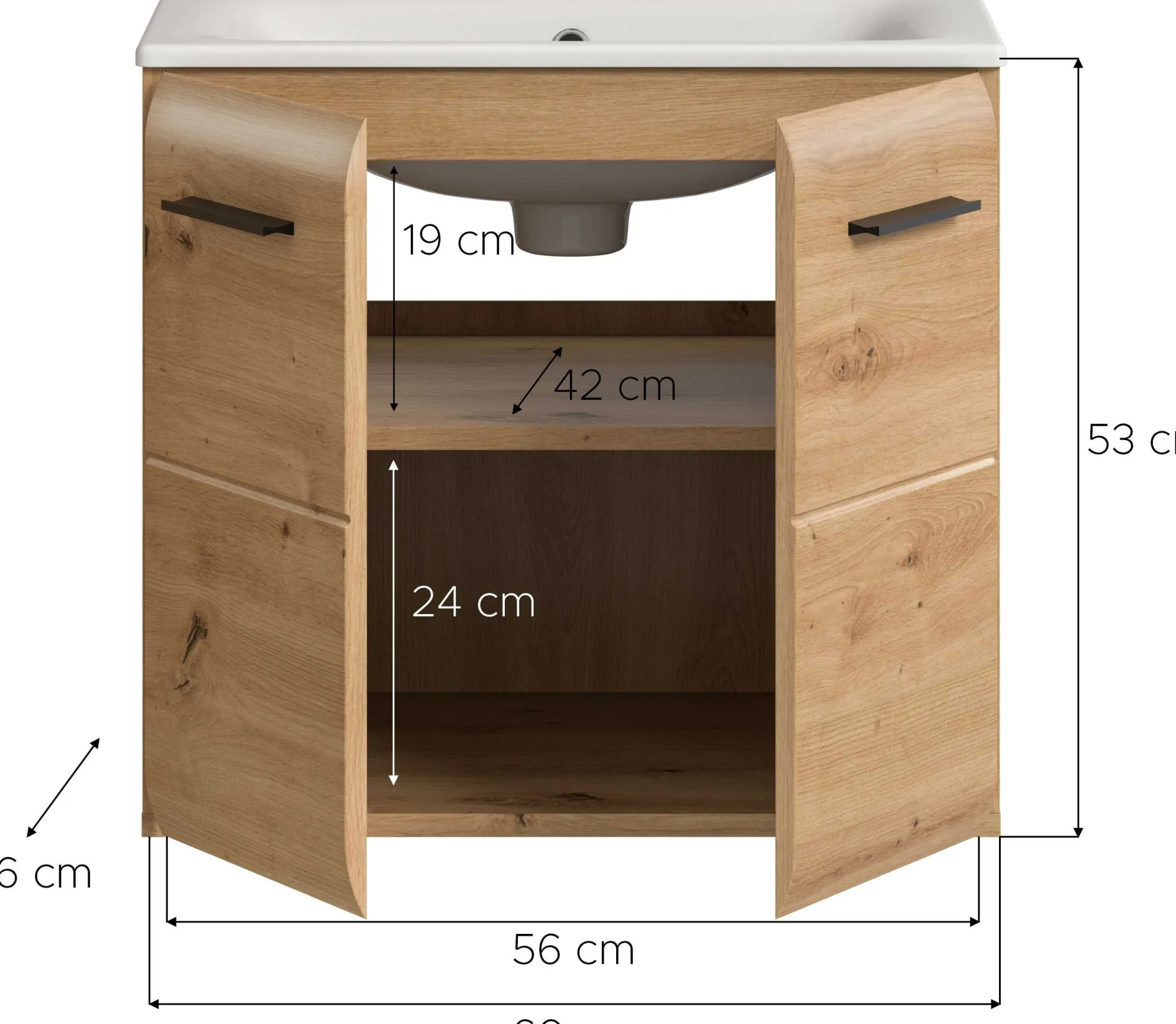 Waschtischunterschrank Ice Xonox - Artisan Oak, 60x55x46 cm