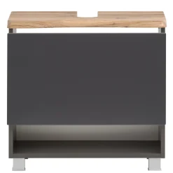 Waschtischunterschrank Karan 61cm 1 Schublade - anthrazit/quecksilber