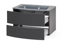 Waschtischunterschrank Kornel 80cm grau Waschtisch - graphitgrau
