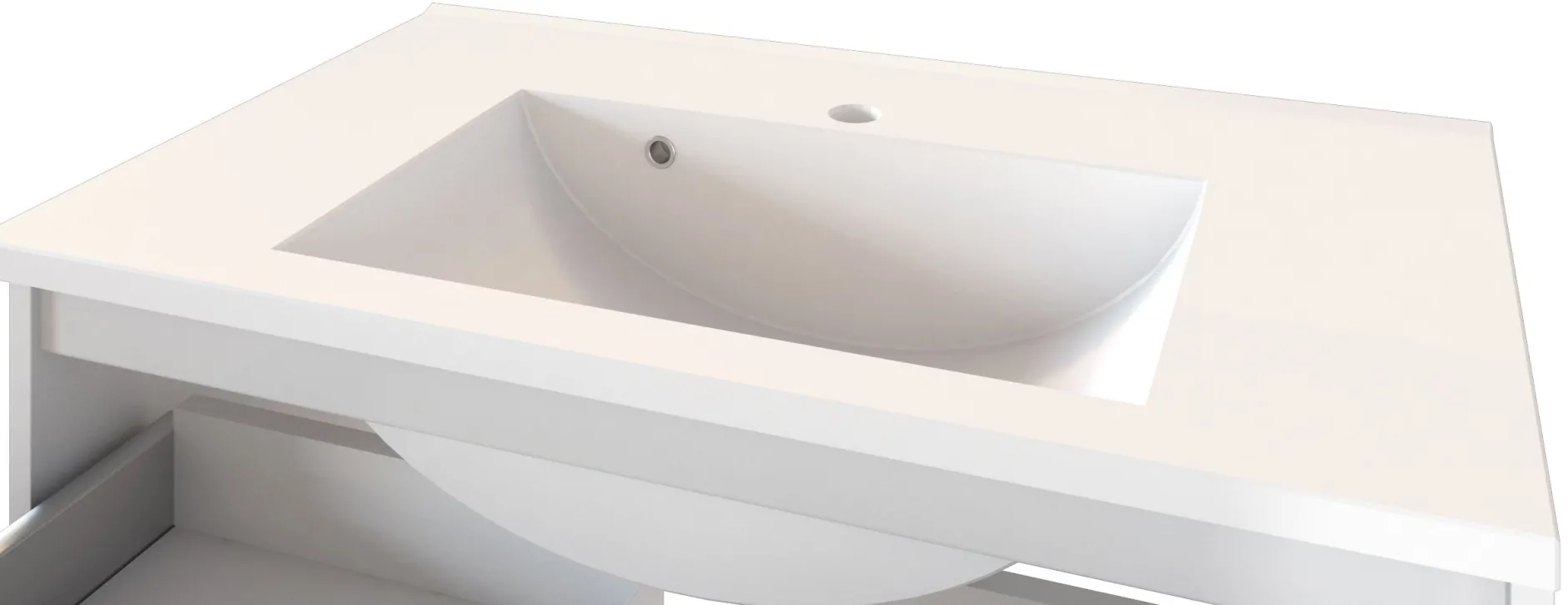 Waschtischunterschrank Luna 100cm 2 Schubladen - Eiche/weiß