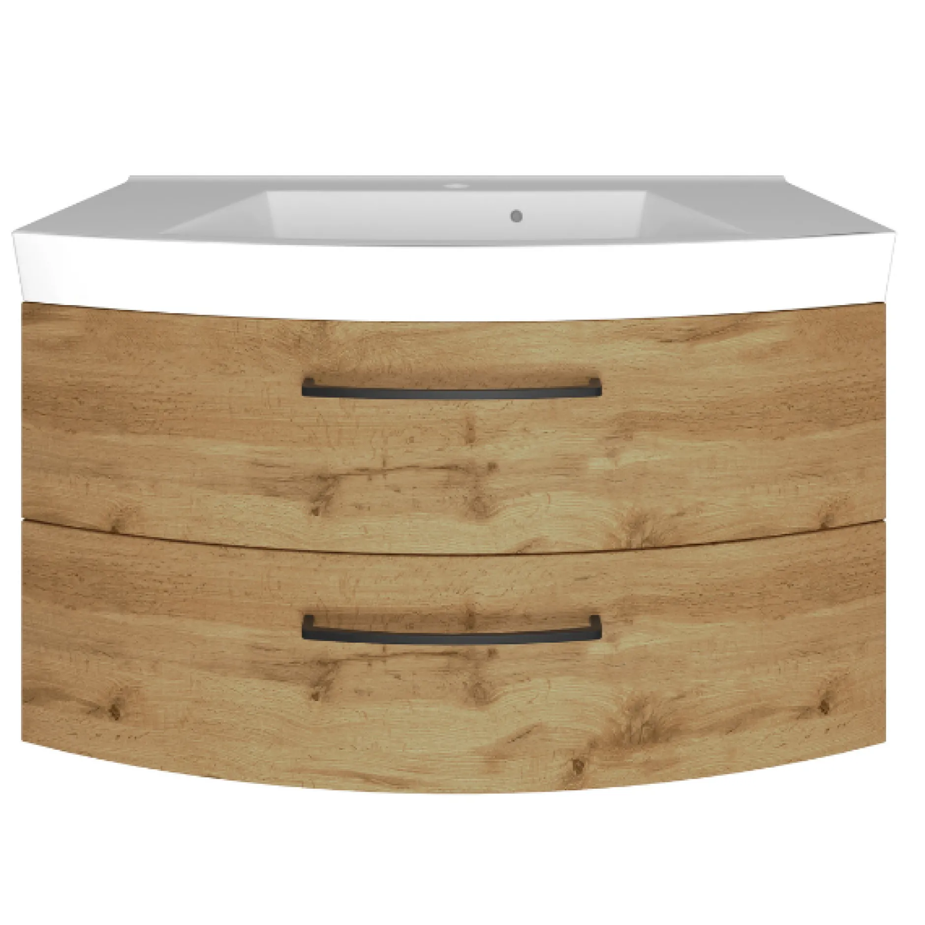 Waschtischunterschrank Malvo 100cm 2 Schubladen - Eiche/schwarz
