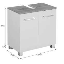 Waschtischunterschrank Pares 60cm 2 Schubladen - graphit/wotan eiche