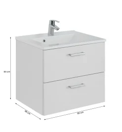 Waschtischunterschrank Ricca 60cm 2 Schubladen - weiß