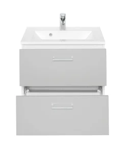 Waschtischunterschrank Ricca 60cm 2 Schubladen - weiß/hellgrau