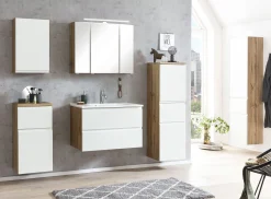 Waschtischunterschrank Varese | 80 x 47 x 56 cm | Wotan Oak / Design weiß