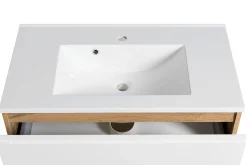 Waschtischunterschrank Varese | 80 x 47 x 56 cm | Wotan Oak / Design weiß