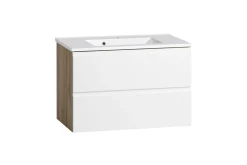 Waschtischunterschrank Varese | 80 x 47 x 56 cm | Wotan Oak / Design weiß