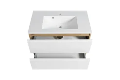 Waschtischunterschrank Varese | 80 x 47 x 56 cm | Wotan Oak / Design weiß