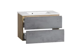 Waschtischunterschrank Varese | 80 x 47 x 56 cm | Eiche Wotan / Betondesign