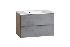 Waschtischunterschrank Varese | 80 x 47 x 56 cm | Eiche Wotan / Betondesign