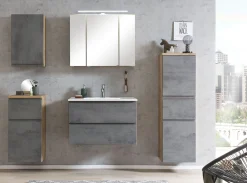 Waschtischunterschrank Varese | 80 x 47 x 56 cm | Eiche Wotan / Betondesign