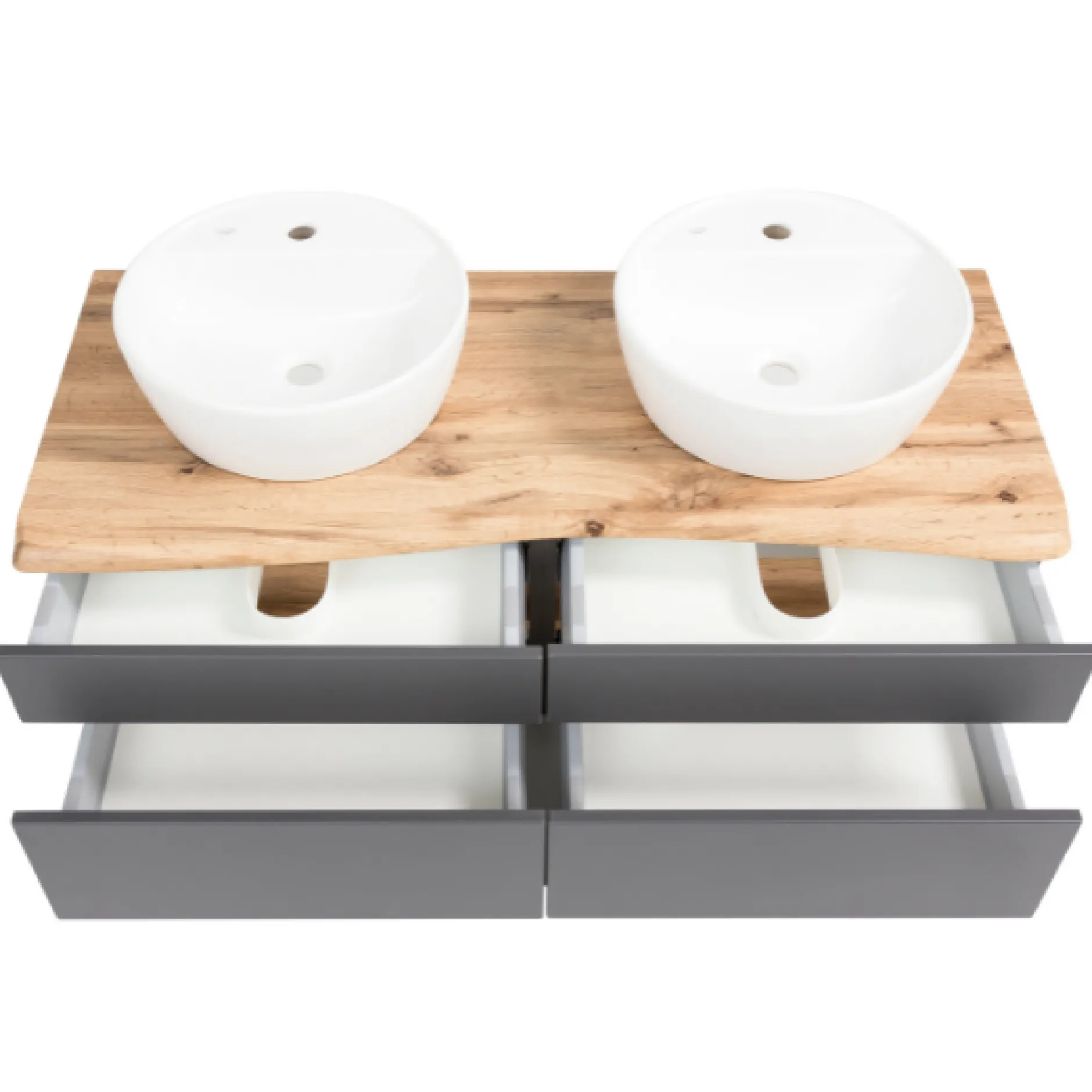 Waschtischunterschrank Vikas 121cm 4 Schubladen - anthrazit/gelb