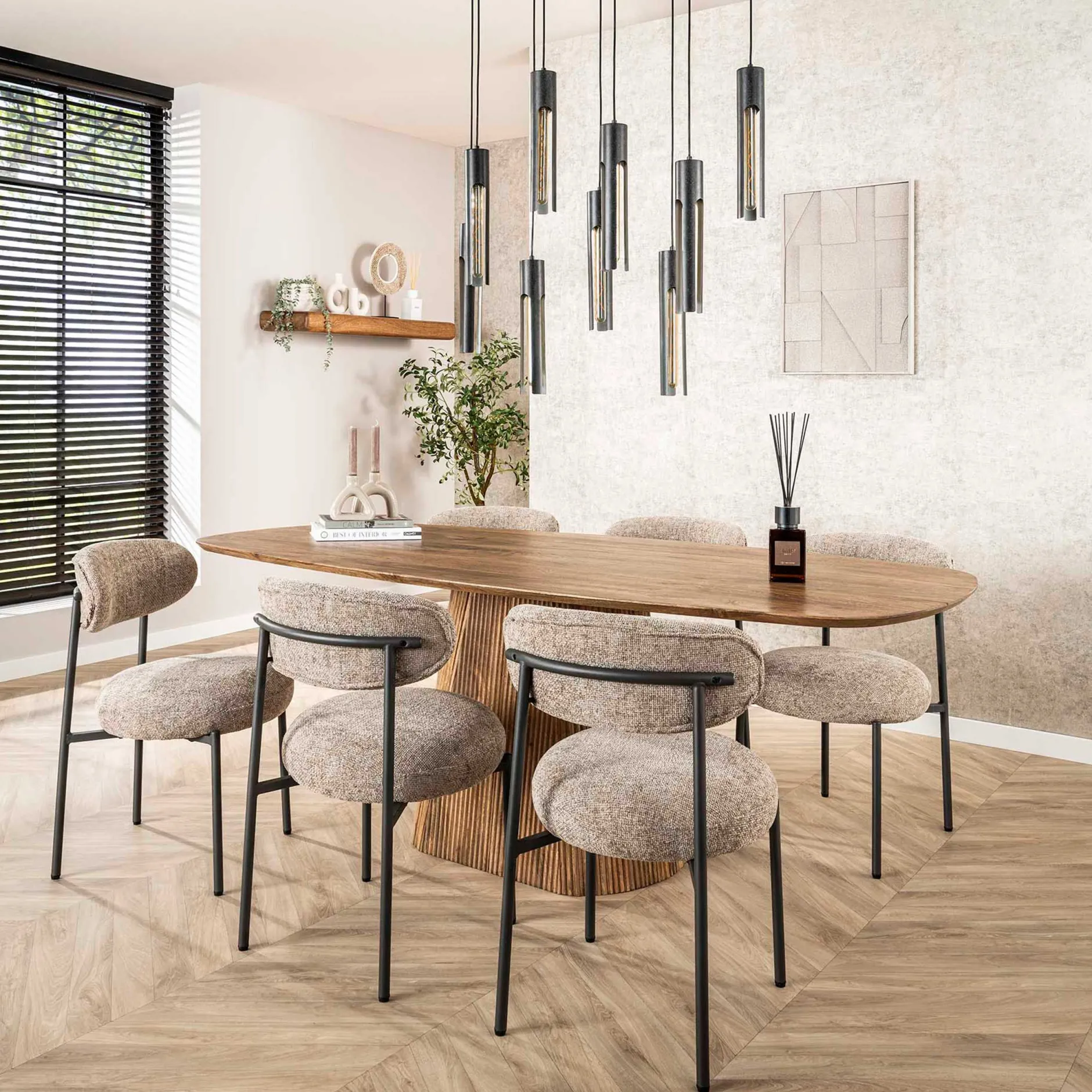 Wave Esstisch 215cm - Massiv Mango Sand