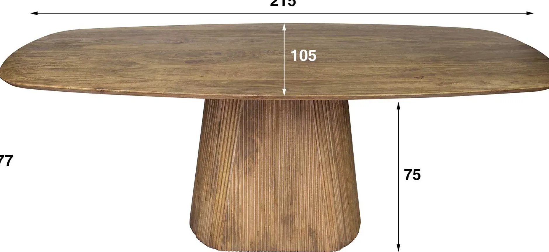 Wave Esstisch 215cm - Massiv Mango Sand