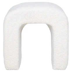 Weißer Bouclé-Pouf - Bequem und stilvoll 41x36,5 cm