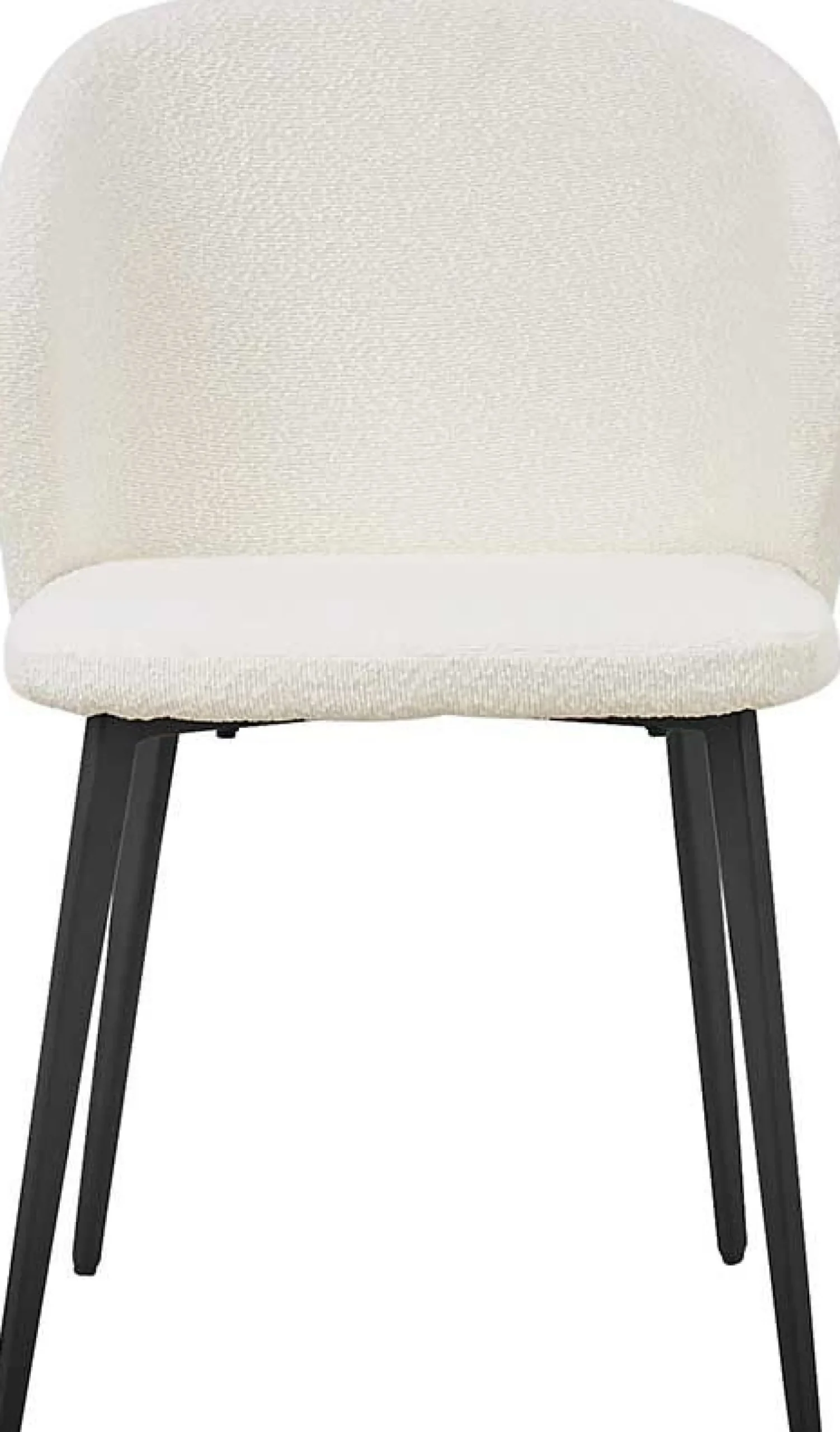 Weißer Bouclé-Stuhl Toledo | Metallbeine | H80 x B51 x T55 cm