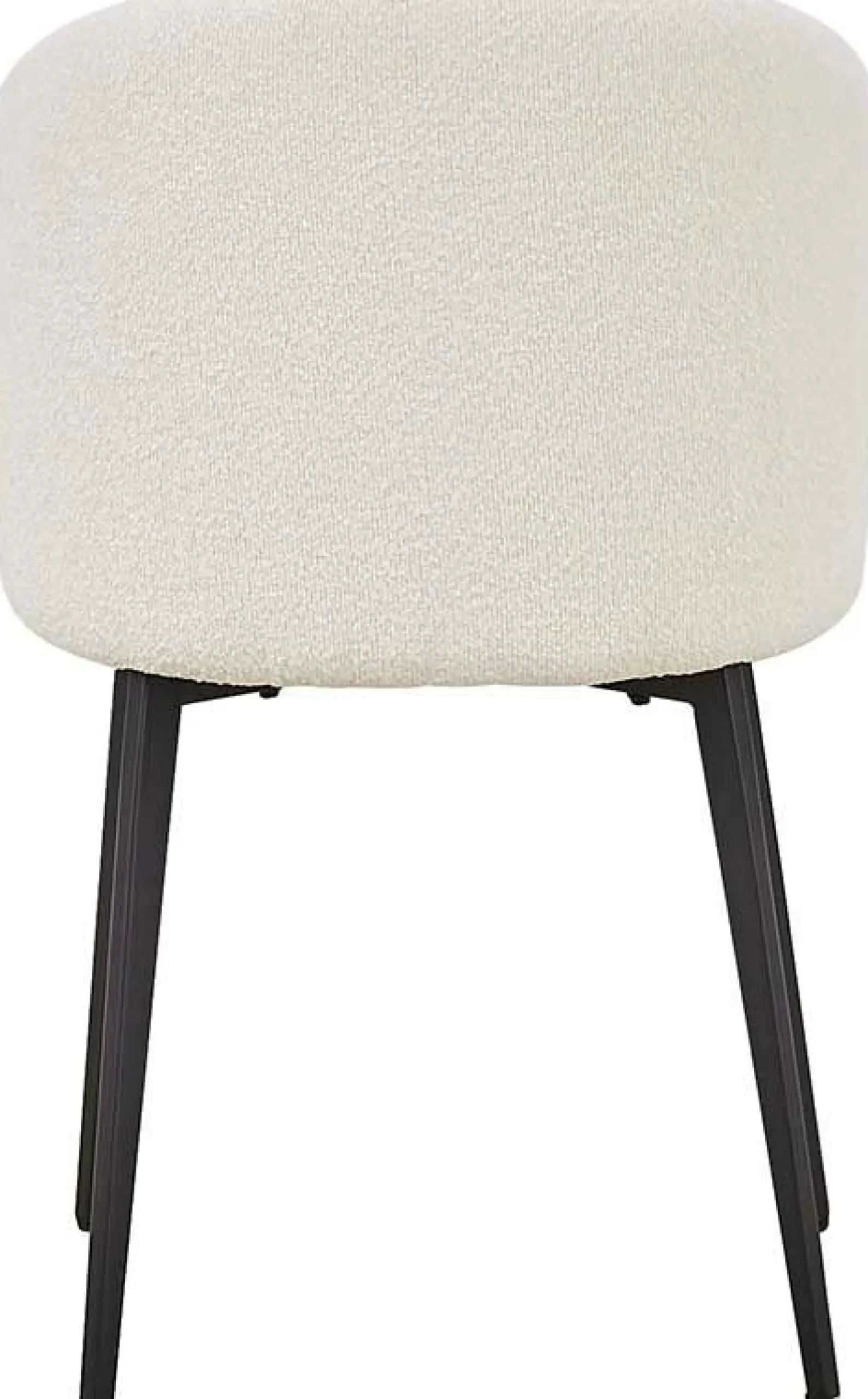 Weißer Bouclé-Stuhl Toledo | Metallbeine | H80 x B51 x T55 cm