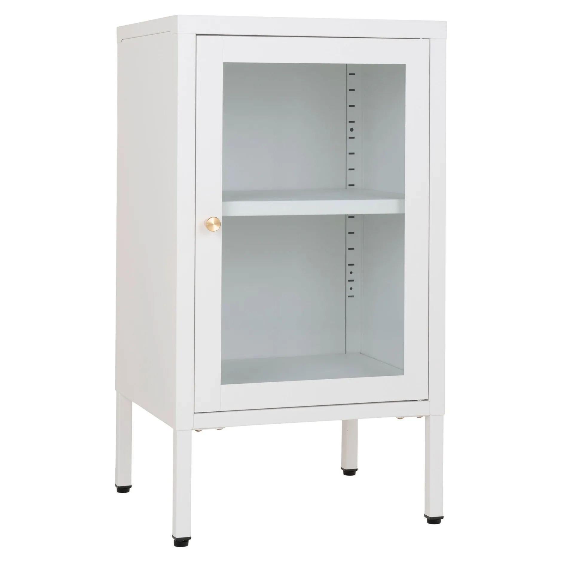 Weißer Dalby-Schrank mit Glastür
